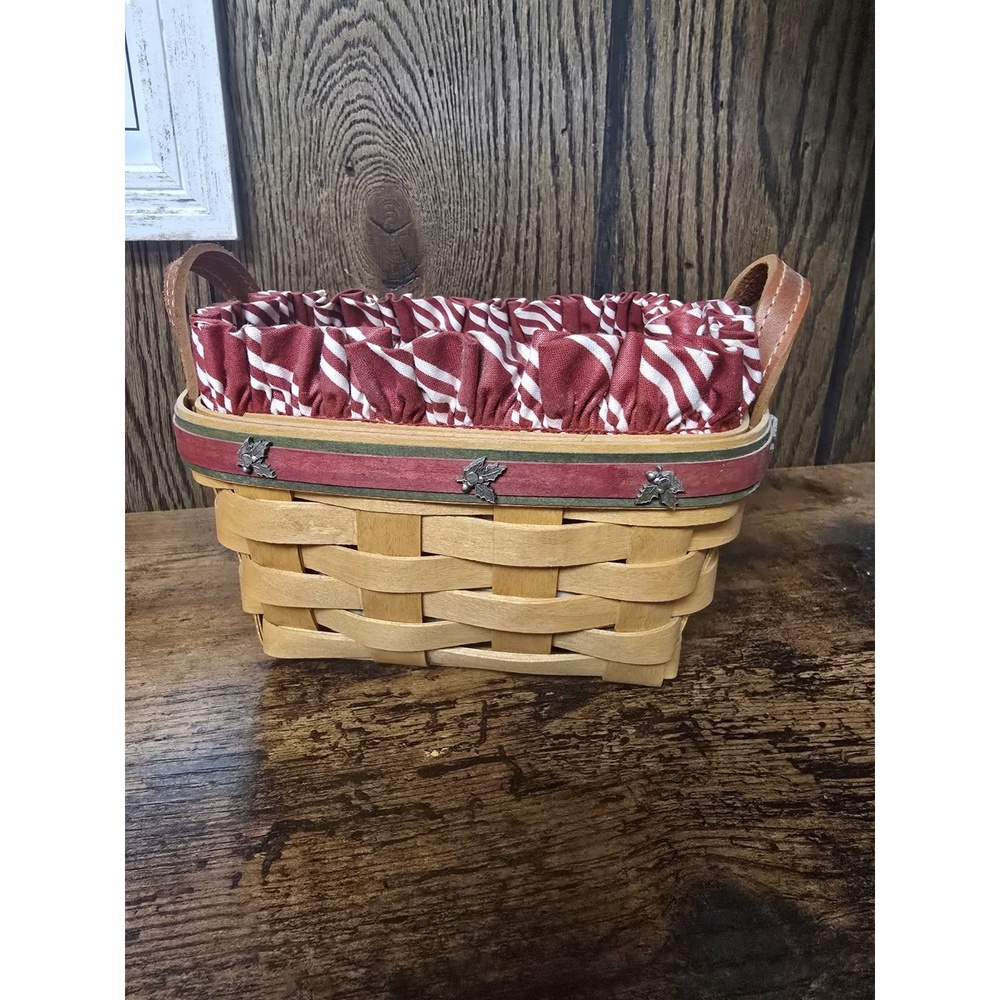 Longaberger Holly Berry Basket Liner Rectangle Christmas Holiday Design USA Made